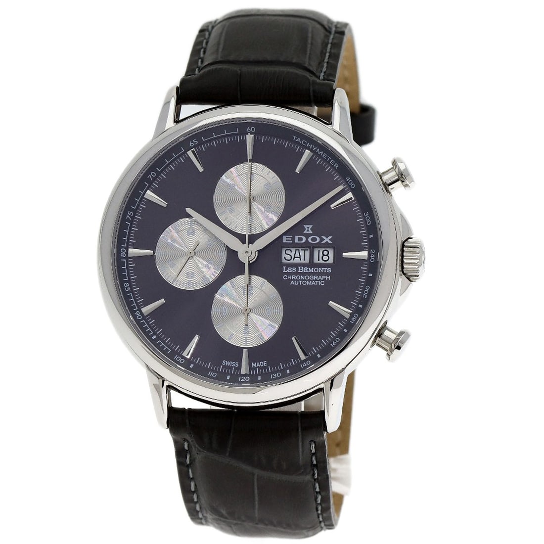 Leather EDOX Les Bemonts Chronograph Watches 01120-3-BUIN Stainless Steel/ (1 of 20)