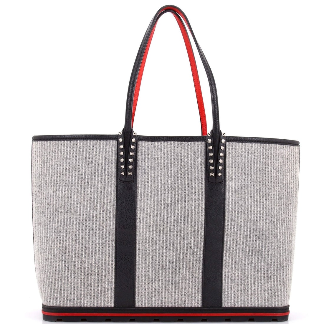 Christian Louboutin Cabata East/ West Wool Leather Large Tote: Christian Louboutin Cabata East/ West Wool Leather Large Tote Elevate your everyday style with the Christian Louboutin Cabata East/West Wool Leather Large Tote, boasting a timeless combination of