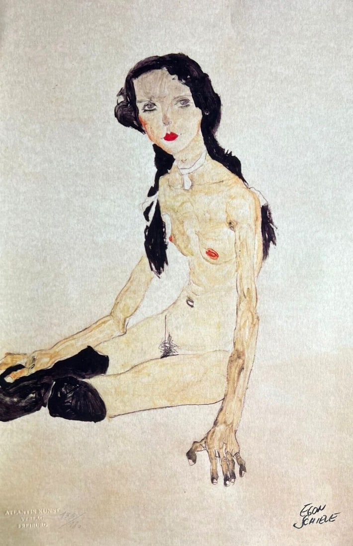 Numbered Egon Schiele Lithograph - 2