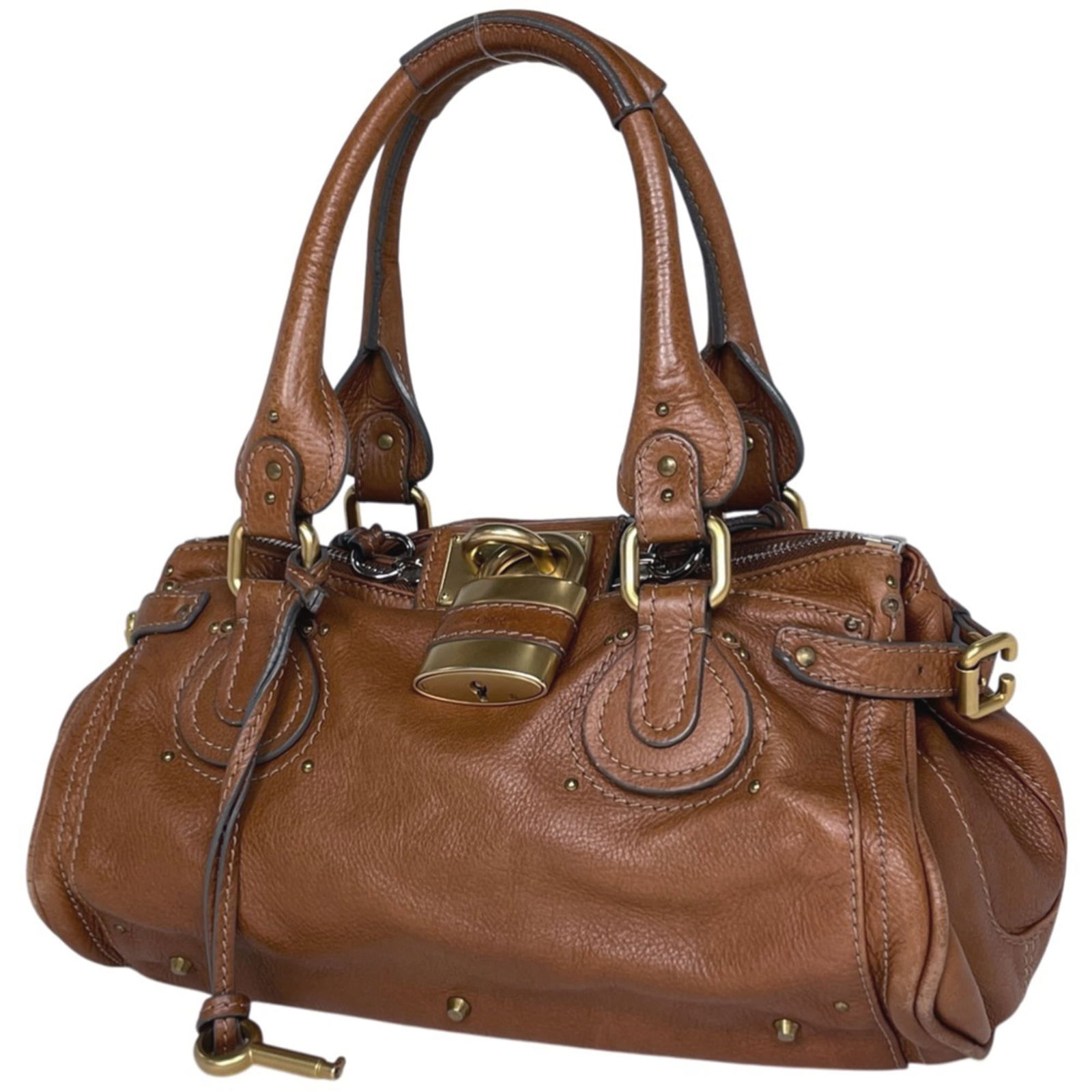 Leather Chlo Handbag: Leather Chlo Handbag A timeless Chlo leather handbag in rich brown, with clean lines and classic design, now available at a fraction of its original price. With its sturdy 18cm height and spacious int