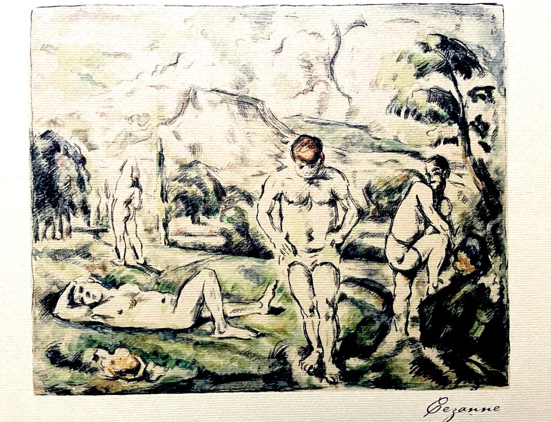 Gauguin Paul Czanne Lithograph Mourlot 1935 Published: Gauguin Paul Czanne Lithograph Mourlot 1935 Published A rare and iconic lithograph by Paul Czanne, one of the pioneers of Post-Impressionism, is up for auction. Printed in 1935 by the renowned