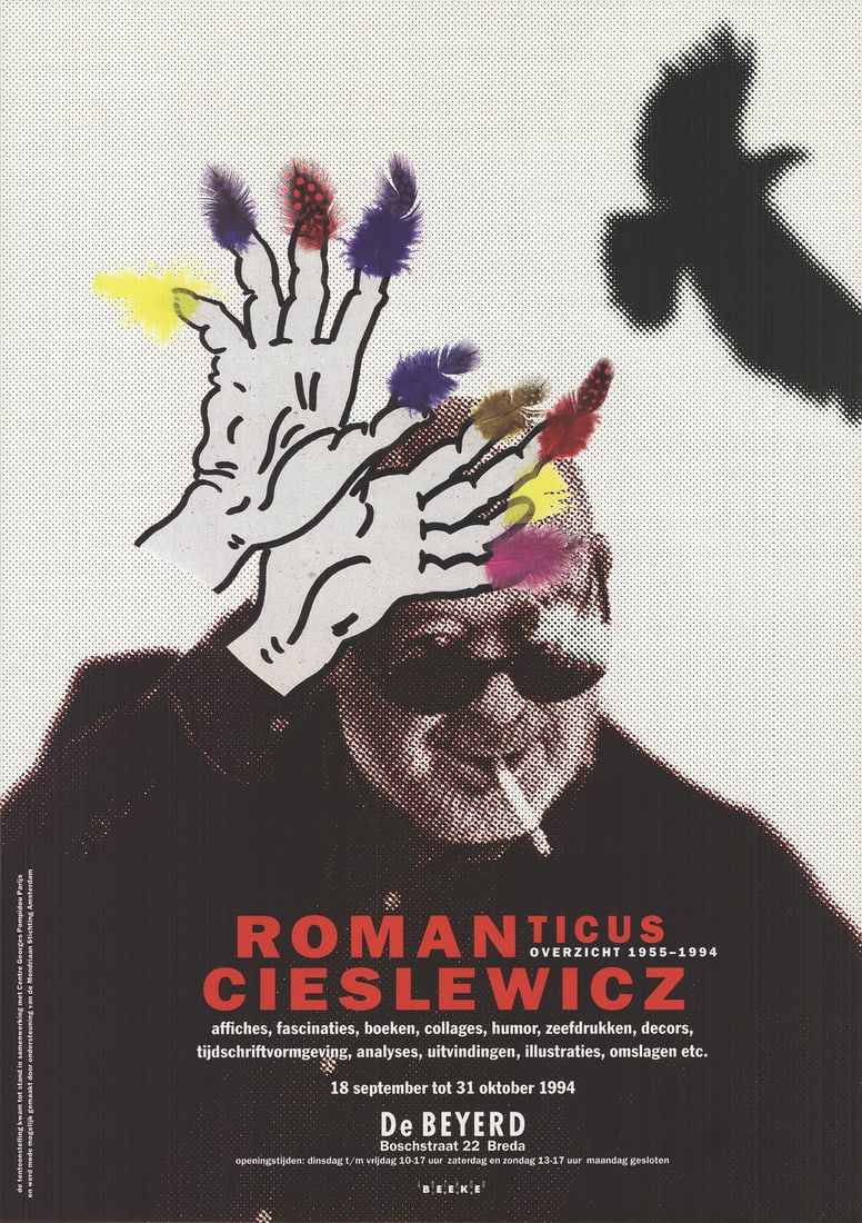 Roman Cieslewicz Offset Lithograph 1955-1994 33" x 23.5: Roman Cieslewicz Offset Lithograph 1955-1994 33" x 23.5 A rare and striking offset lithograph by renowned artist Roman Cieslewicz, created in 1994, showcases the artist's unique style and mastery of p