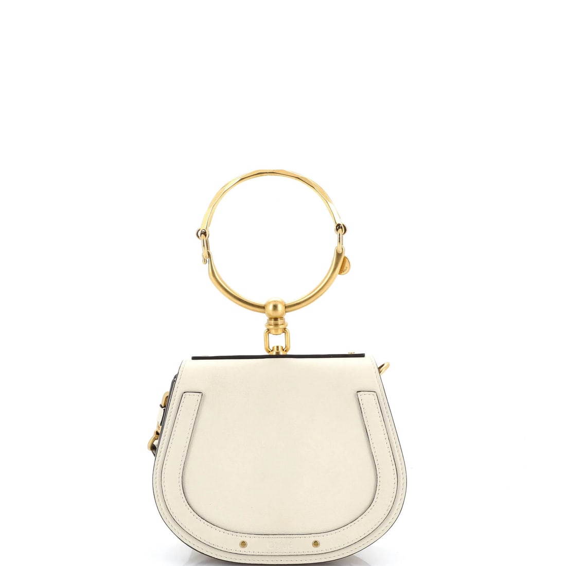 Chloe Nile Small Leather Crossbody Bag: Chloe Nile Small Leather Crossbody Bag Elevate your everyday style with the Chloe Nile Small Leather Crossbody Bag, boasting sleek neutral tones and supple suede interior. The bag's classic design is