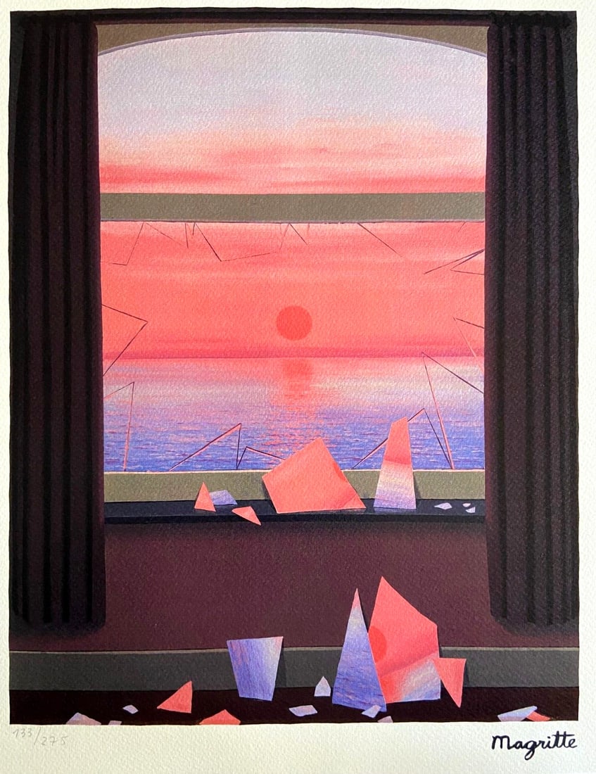 Mir Ren Magritte Lithograph Op Numbered . Joan: Mir Ren Magritte Lithograph Op Numbered . Joan A rare and iconic print by Ren Magritte, 'Joan' is a stunning lithograph from 1986, showcasing the master's unique blend of surrealism and wit.
