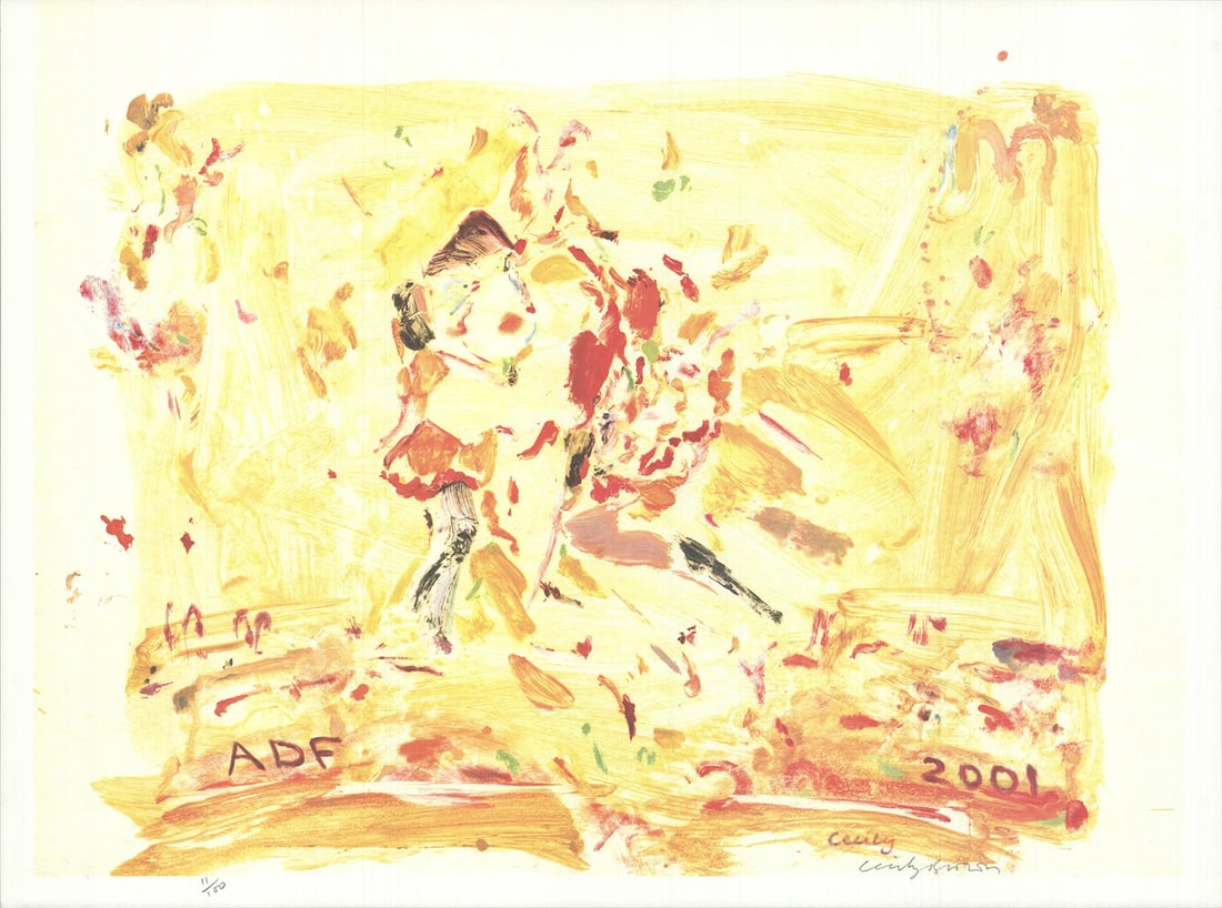 CECILY BROWN Signed African Serigraph, 22" x 29.5", American Dance Festival, 2001 (1 of 5)