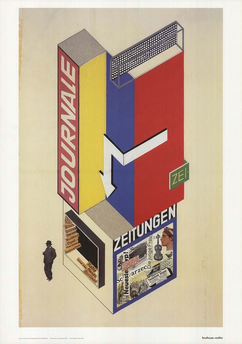 Herbert Bayer Newspaper Stand (33.25" x 23.5") Offset Lithograph 199 (1 of 4)