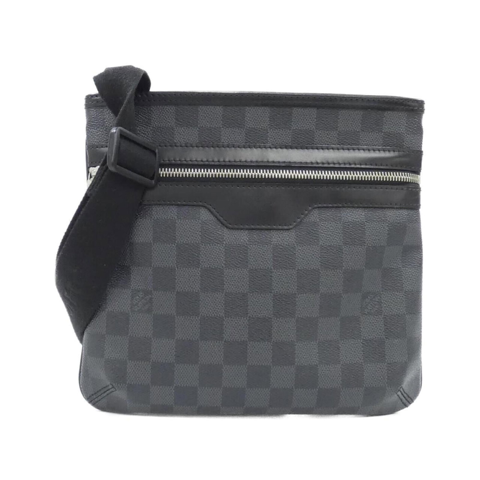 Louis Vuitton Coated Canvas Shoulder Bag: Louis Vuitton Coated Canvas Shoulder Bag A stylish and versatile shoulder bag, this Louis Vuitton Coated Canvas tote boasts sleek silver hardware and a timeless graphite color. With its durable coated