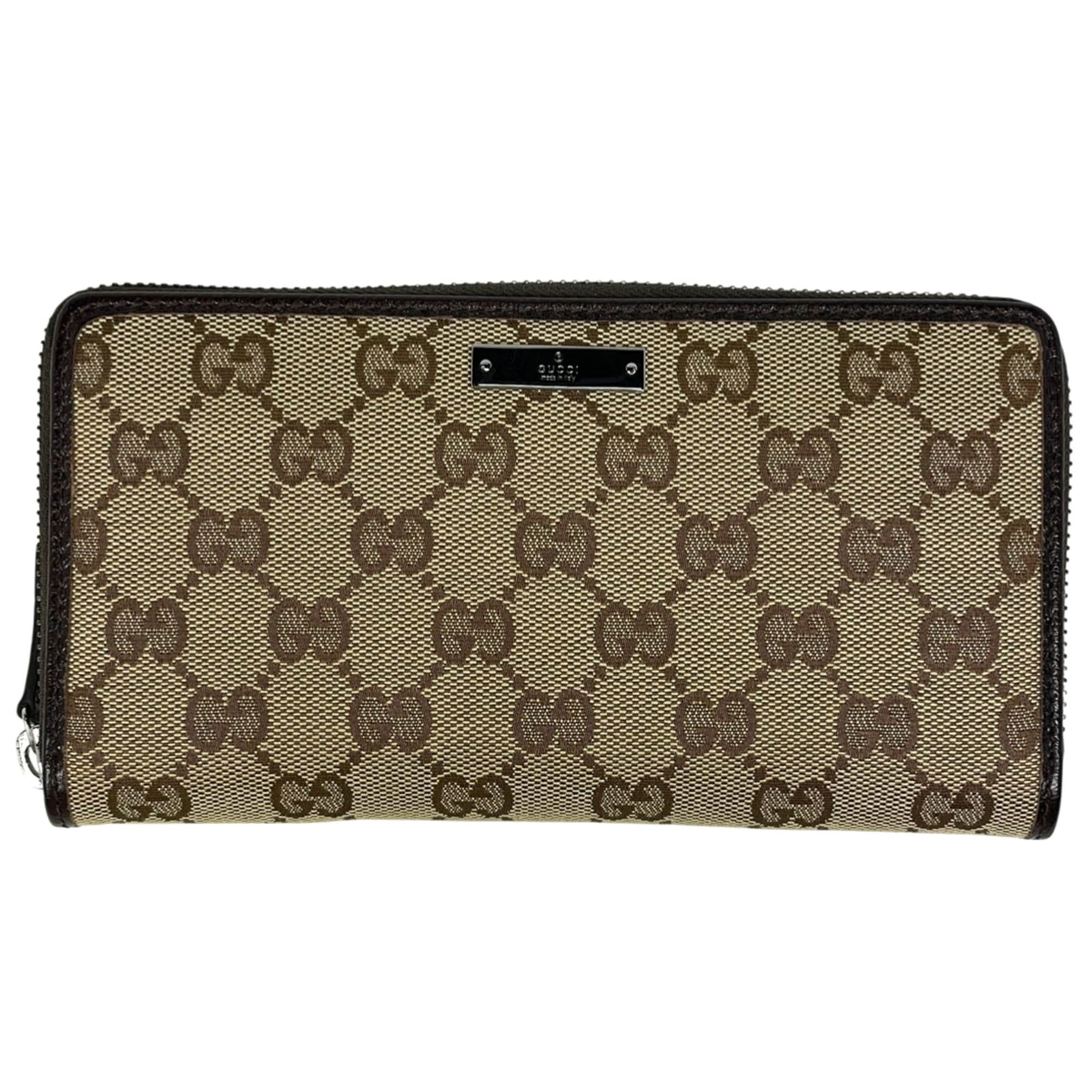 Gucci Bi-Fold Wallet - GG Canvas and Leather: Gucci Bi-Fold Wallet - GG Canvas and Leather A classic Gucci bi-fold wallet, crafted from durable GG canvas and supple leather, adds a touch of timeless elegance to any outfit. With its spacious inter