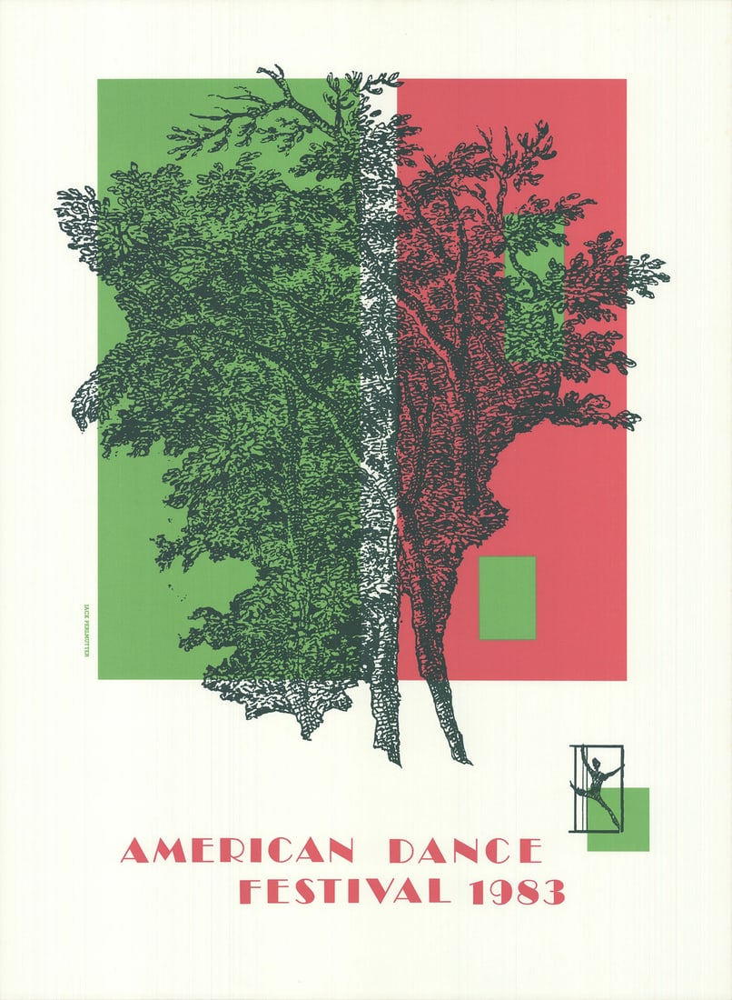 JACK PERLMUTTER American Dance Festival 1983 30" x 22" Lithograph Contempor: JACK PERLMUTTER American Dance Festival 1983 30" x 22" Lithograph Contempor Experience the vibrant energy of Jack Perlmutter's 1983 lithograph, "American Dance Festival", a rare and striking piece