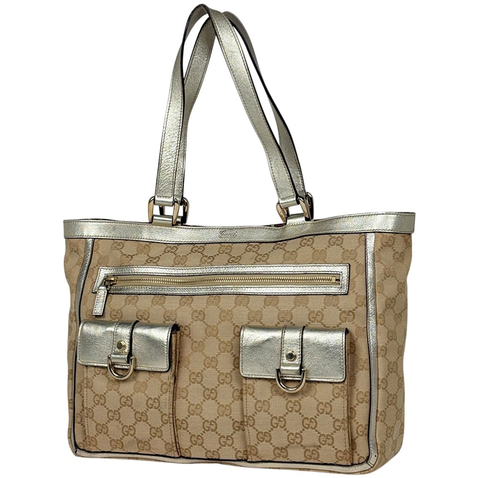 Leather - Gucci Handbag - Tote Bag Gg Canvas (1 of 9)
