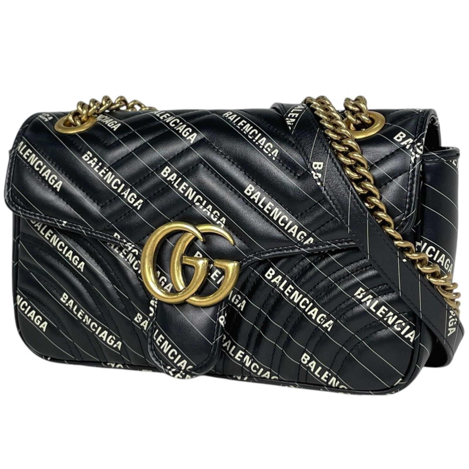 Gucci Leather Shoulder Bag: Gucci Leather Shoulder Bag A sleek and sophisticated Gucci leather shoulder bag, perfect for adding a touch of luxury to your daily routine. With its classic black color and timeless design, this