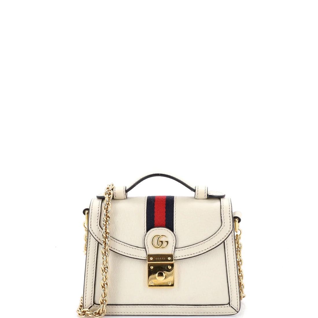 Gucci Ophidia Mini Leather Flap Top Handle Bag: Gucci Ophidia Mini Leather Flap Top Handle Bag The Gucci Ophidia Mini Leather Flap Top Handle Bag is a chic and sophisticated accessory that exudes luxury with its neutral exterior and gold hardware