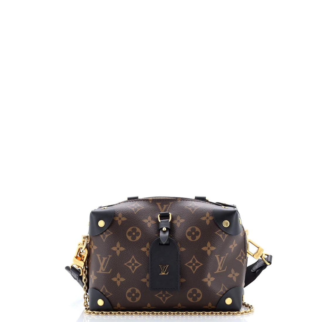 Louis Vuitton Petite Malle Souple Handbag in Monogram Canvas and Leather: Louis Vuitton Petite Malle Souple Handbag in Monogram Canvas and Leather Experience the timeless elegance of Louis Vuitton's iconic Petite Malle Souple Handbag, boasting a stunning Monogram Canvas