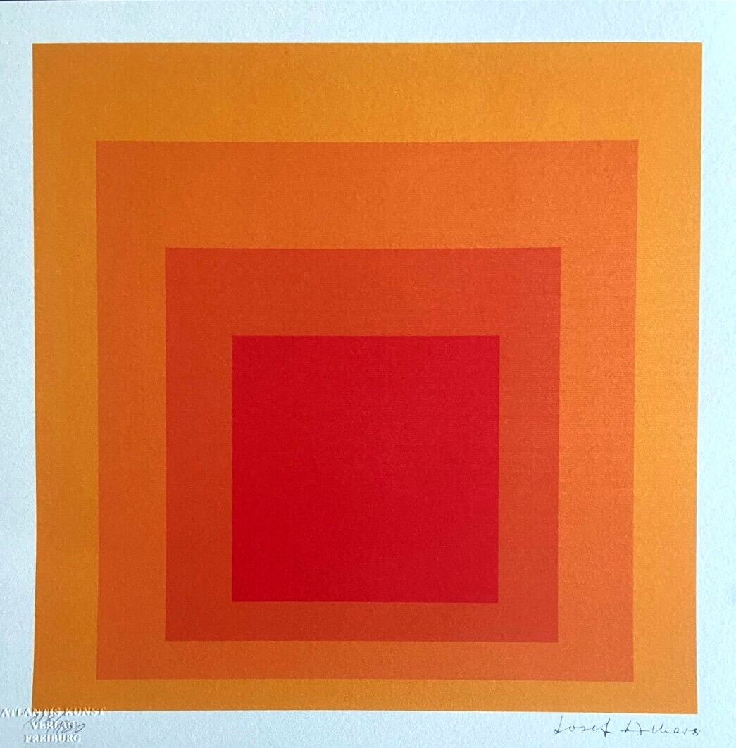 Josef Albers Lithograph, Numbered O.P. Stamp: Josef Albers Lithograph, Numbered O.P. Stamp A rare opportunity to own a piece of modern art history, this Josef Albers lithograph is a numbered original print from 1978, signed by the artist