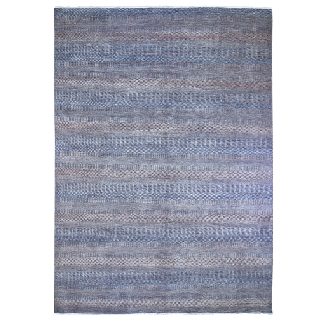 Denim Blue Grass Design Wool & Silk Hand-Knotted Oriental Rug (9'1"x12'2") (1 of 12)