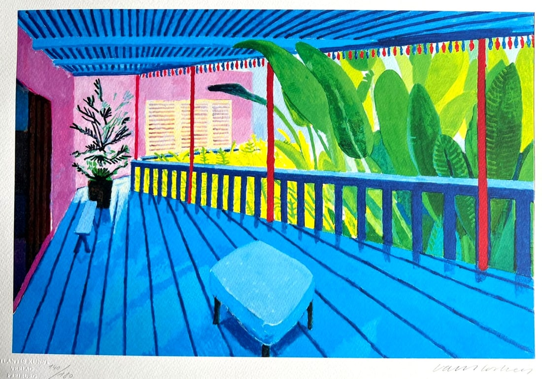 180 David Hockney Lithograph Op Limited Edition (1 of 12)