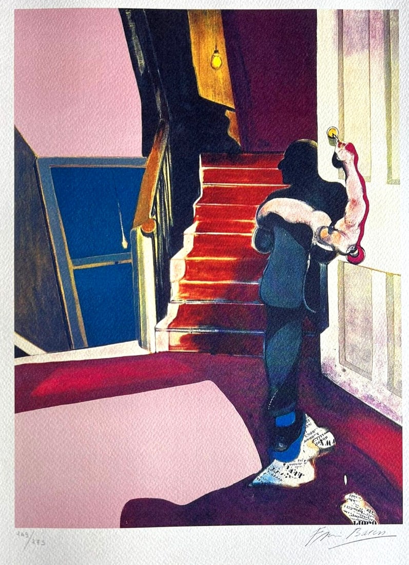 Rare Francis Bacon Lithograph #: Rare Francis Bacon Lithograph # A rare opportunity to own a piece of art history, this 1989 lithograph by Lucian Freud is a poignant tribute to George Dyer, featuring the artist's unique style and sig