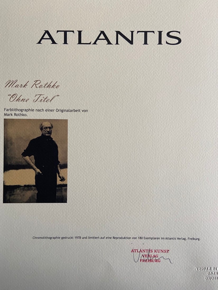 180 Mark Rothko Lithograph Numbered Op - 7