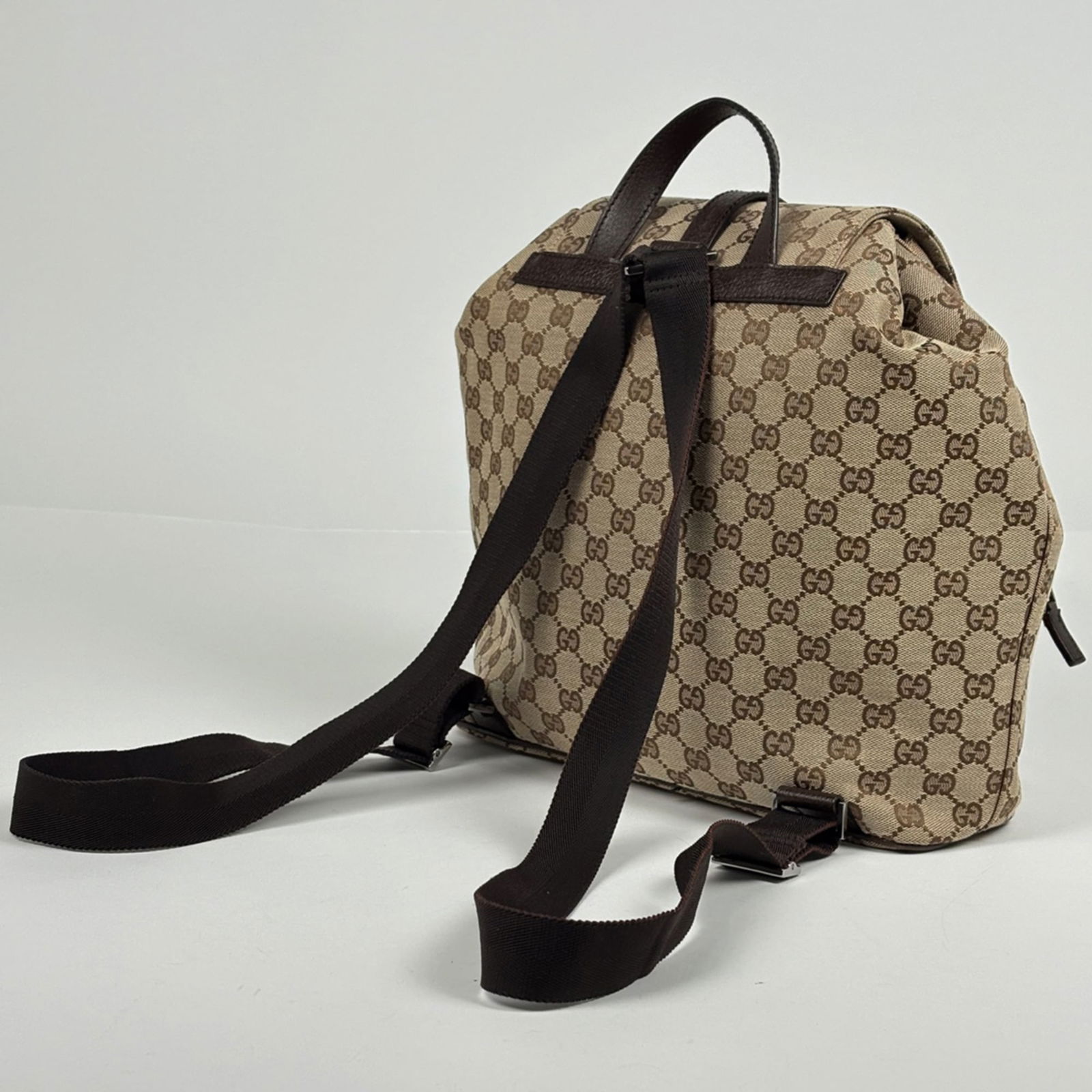 Gucci Canvas and Leather Backpack - 2