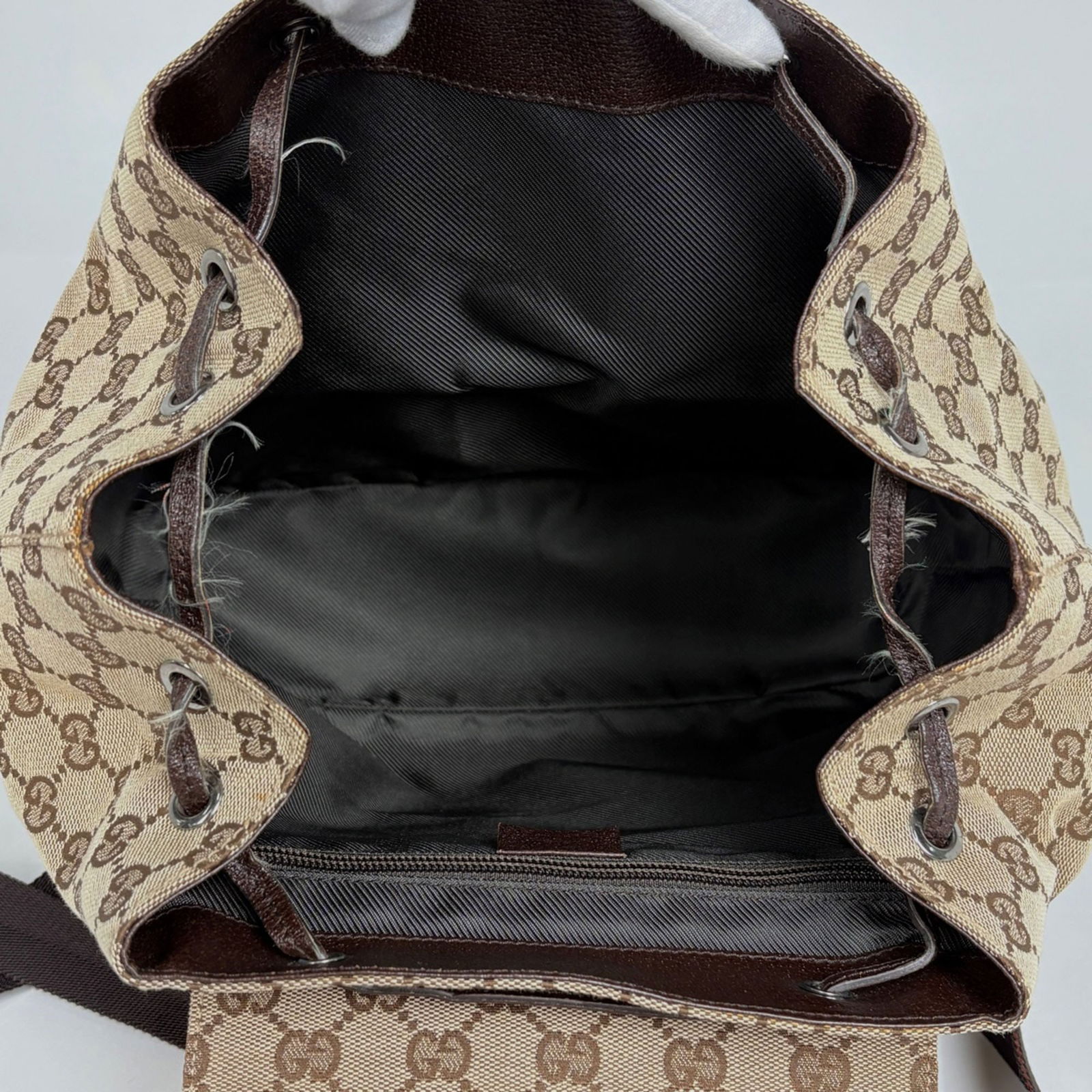 Gucci Canvas and Leather Backpack - 8