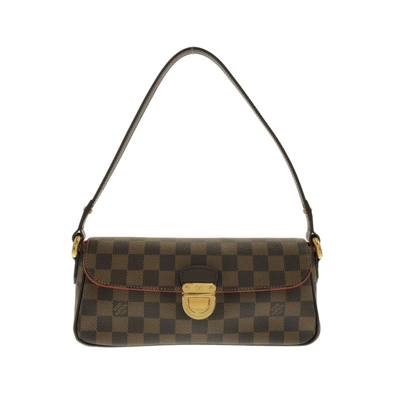 Louis Vuitton Coated Canvas Shoulder Bag: Louis Vuitton Coated Canvas Shoulder Bag Elevate your everyday style with this pre-loved Louis Vuitton Coated Canvas Shoulder Bag, boasting the iconic Ebene monogram pattern and sleek gold hardware.