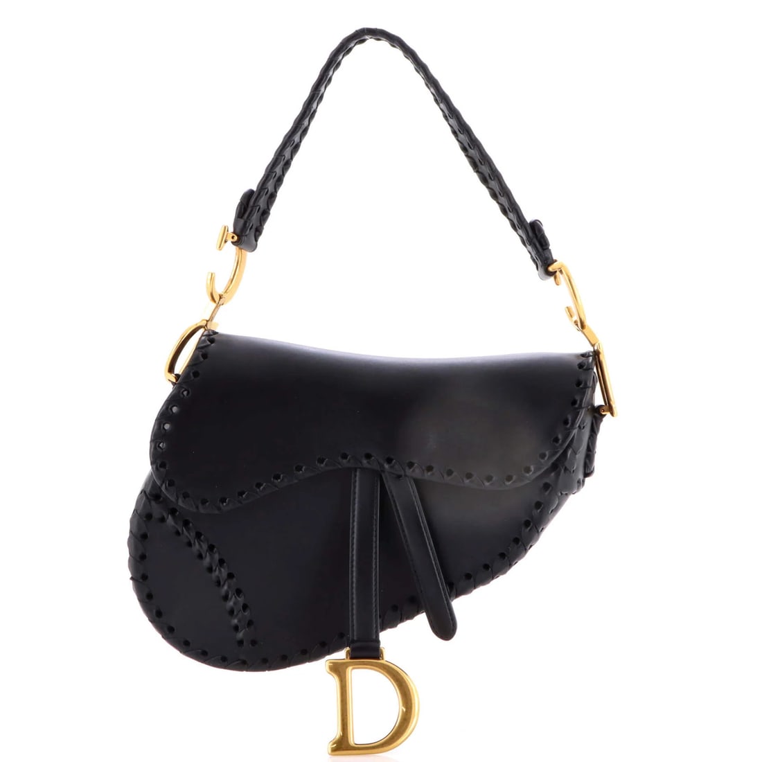 Medium Christian Dior Saddle Handbag with Strap Whipstitch Leather (1 of 7)