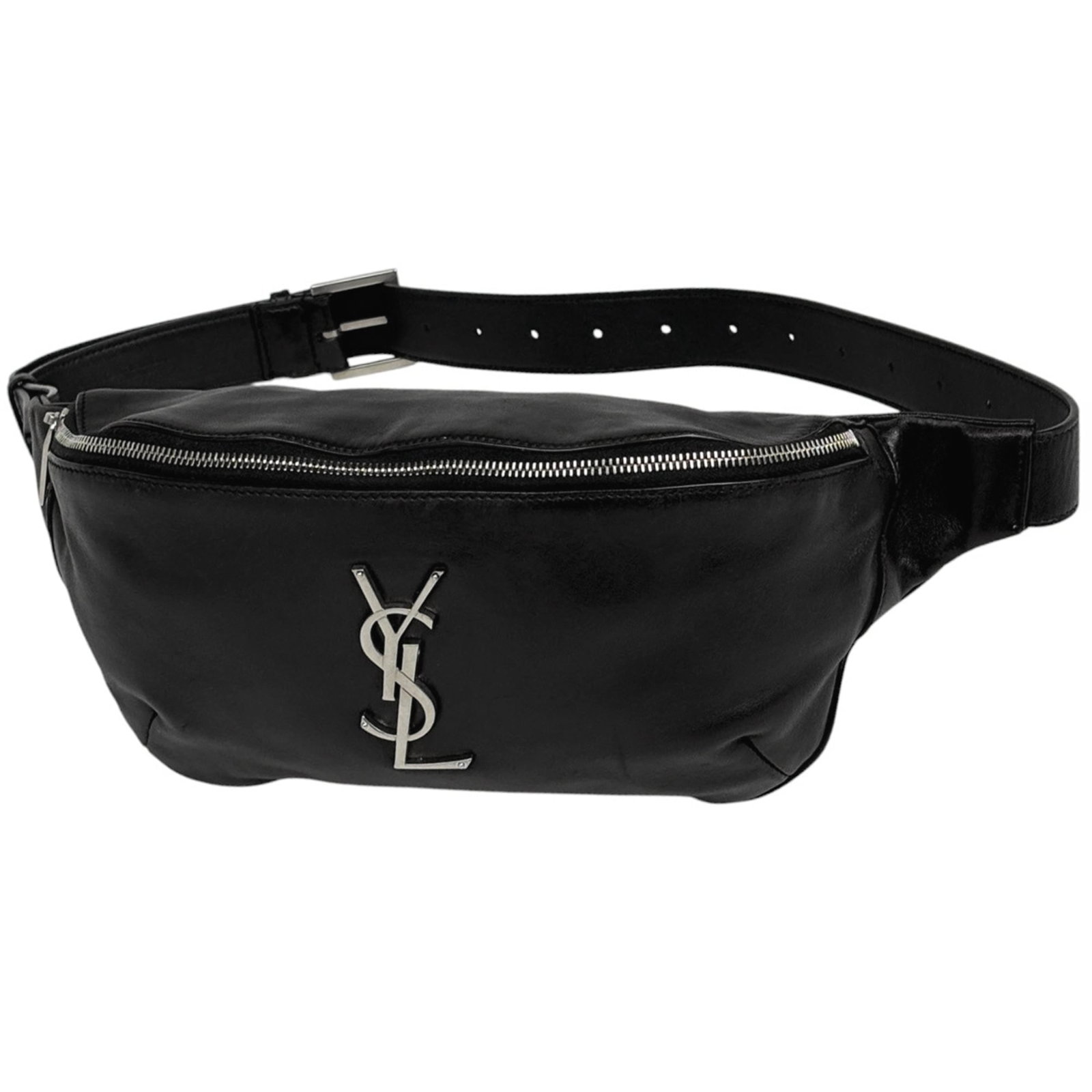 Saint Laurent Sling Bag in Leather: Saint Laurent Sling Bag in Leather A sleek and sophisticated Saint Laurent sling bag, crafted from rich black leather, adds an effortless touch to any outfit. With its classic design and spacious inte