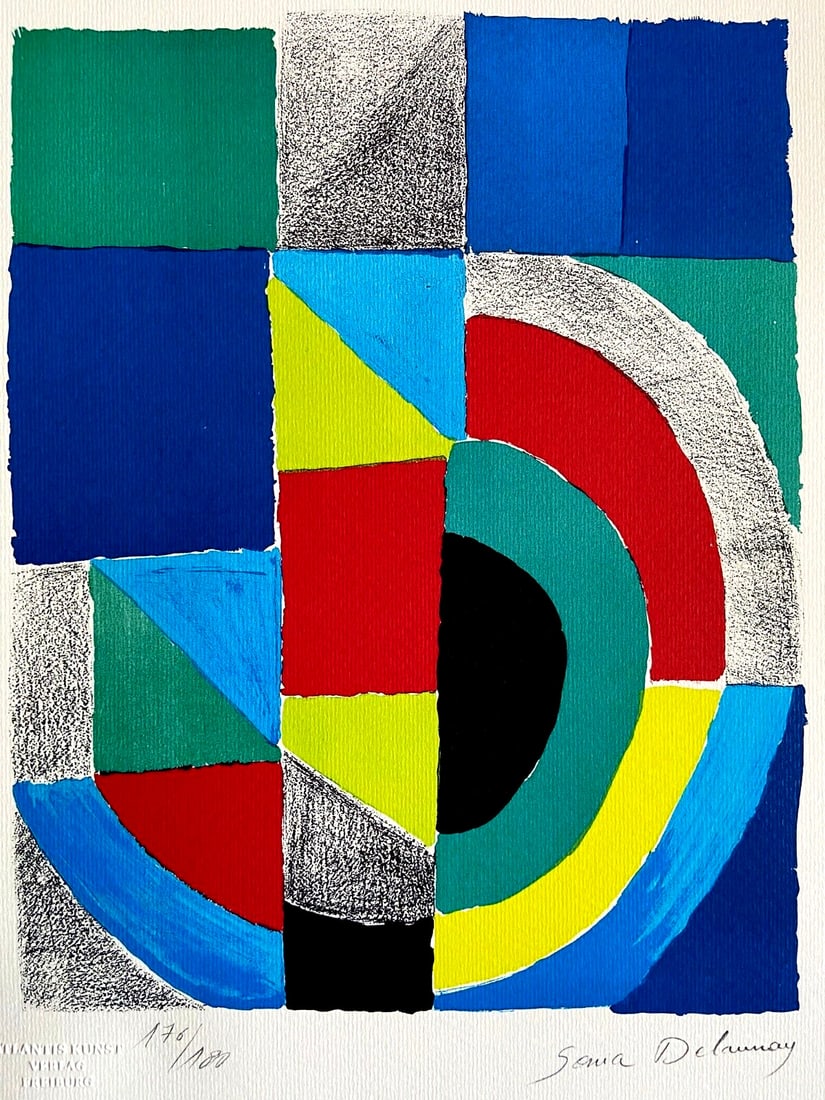 Klee Sonia Delaunay Lithograph Op Numbered Paul/: Klee Sonia Delaunay Lithograph Op Numbered Paul/ A stunning example of Sonia Delaunay's vibrant style, this 1978 lithograph print is one of only 180 specimens printed by Atlantis Verlag in Freiburg. S