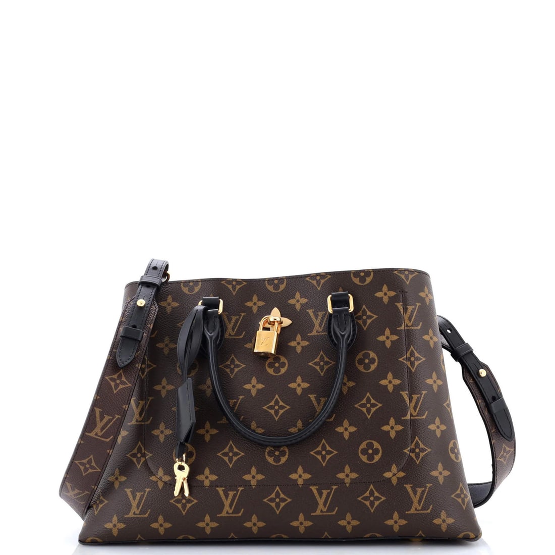 Louis Vuitton Monogram Canvas Flower Tote in Leather: Louis Vuitton Monogram Canvas Flower Tote in Leather Experience the timeless elegance of Louis Vuitton's iconic Monogram Canvas Flower Tote, crafted from durable canvas-coated leather and boasting a