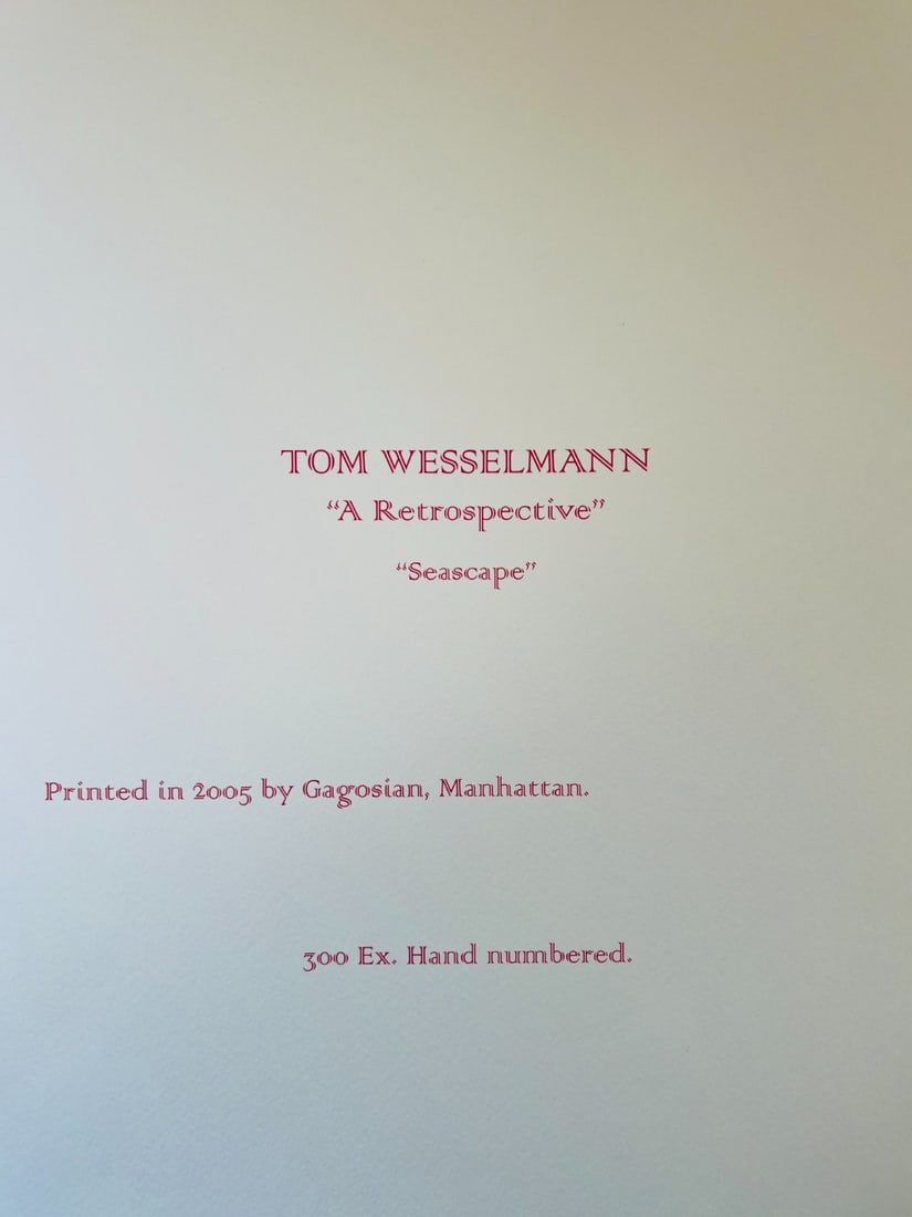 Numbered Tom Wesselmann Lithograph Op - 9