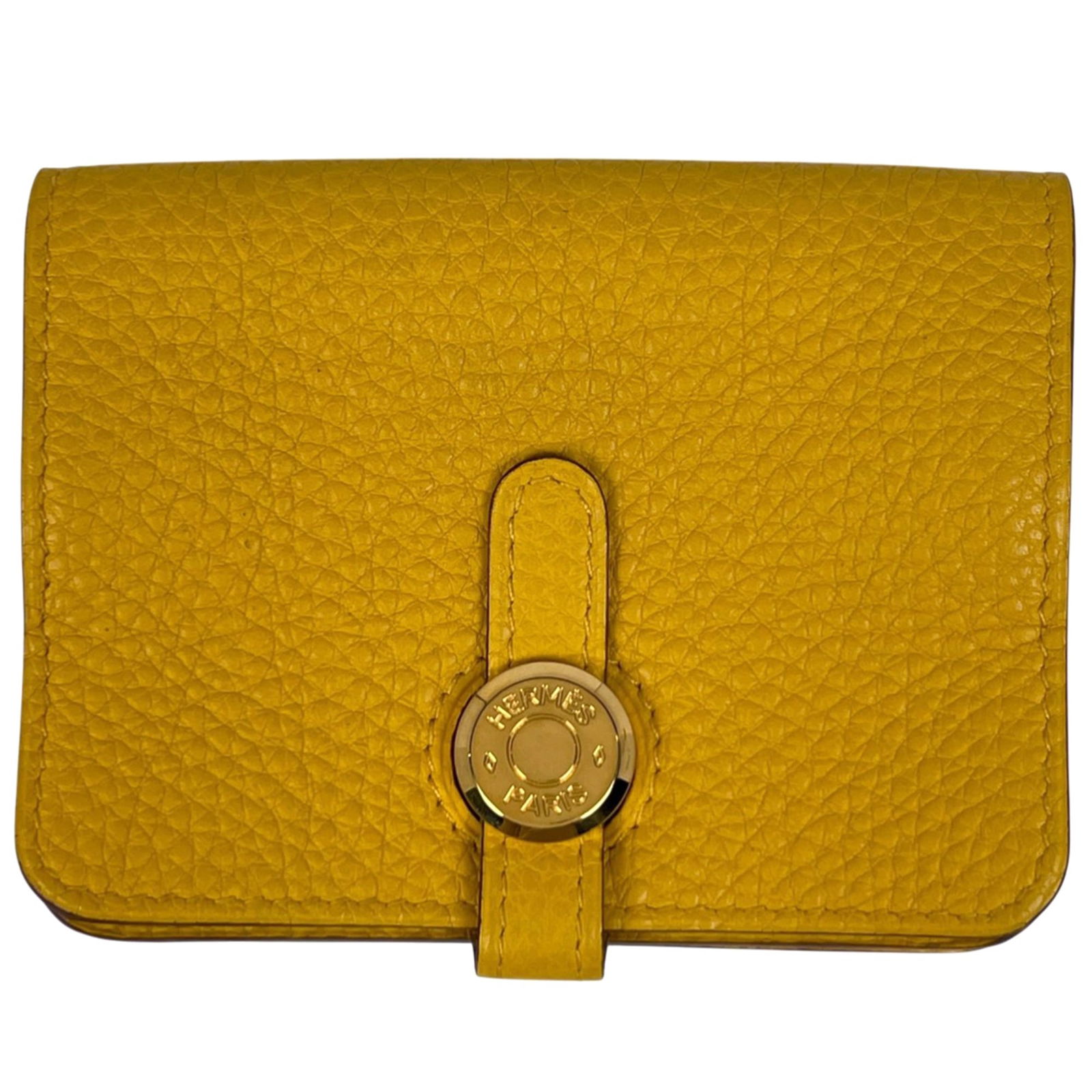 Togo Leather Hermes Card Case: Togo Leather Hermes Card Case A stylish and timeless accessory for the modern woman, this Togo leather Hermes card case boasts classic design and premium quality. With its signature yellow color and