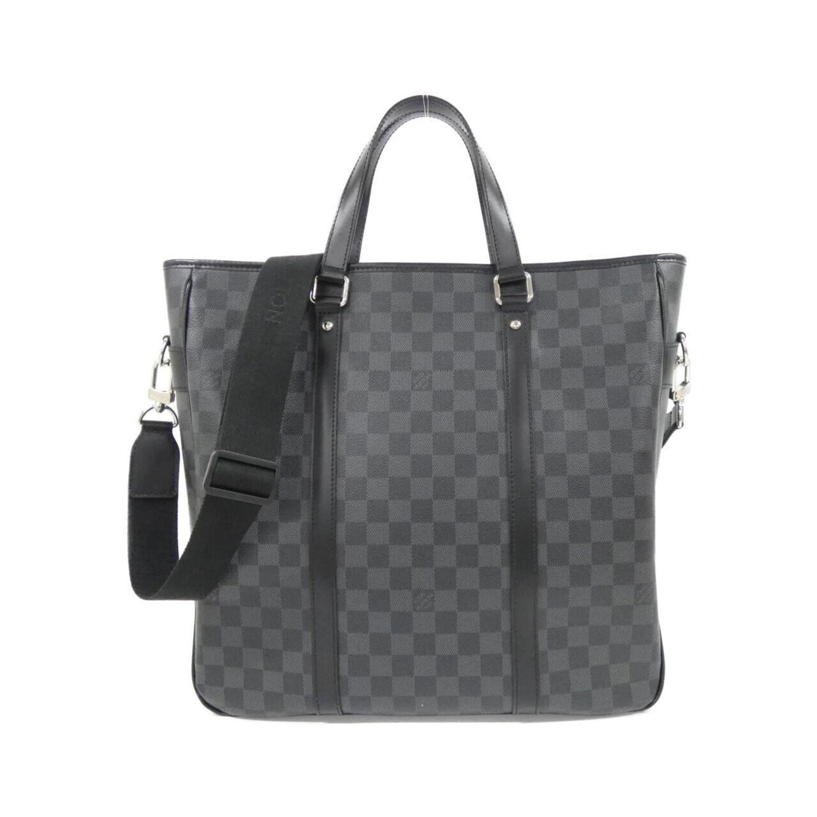 Louis Vuitton Coated Canvas Handbag: Louis Vuitton Coated Canvas Handbag A sleek and sophisticated Louis Vuitton handbag, crafted from durable coated canvas, adds a touch of luxury to any outfit. With its classic graphite color and