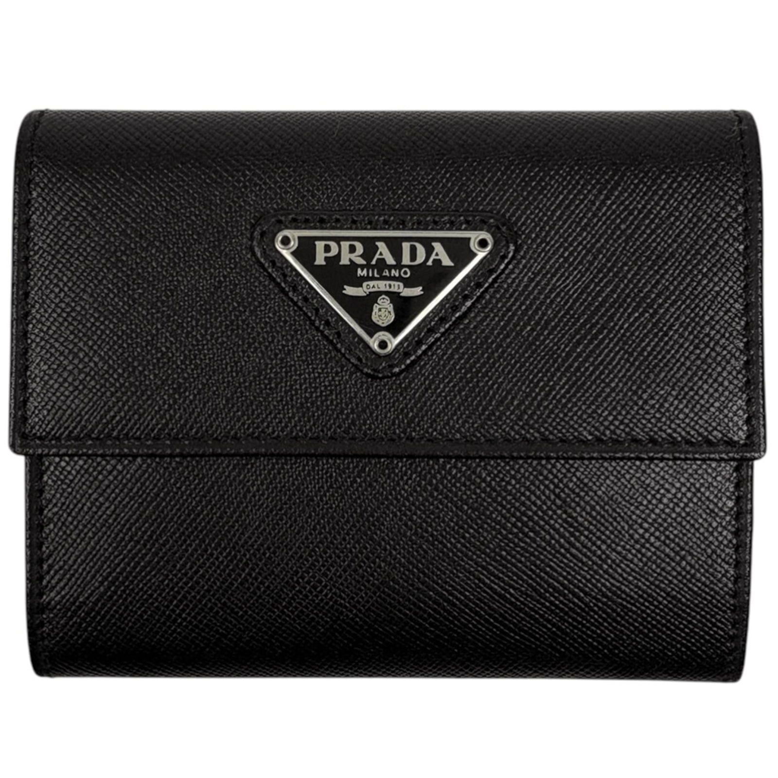 Prada Bi-Fold Leather Wallet: Prada Bi-Fold Leather Wallet A sleek and sophisticated bi-fold leather wallet from Prada, perfect for adding a touch of luxury to your everyday essentials. With its classic design and high-quality