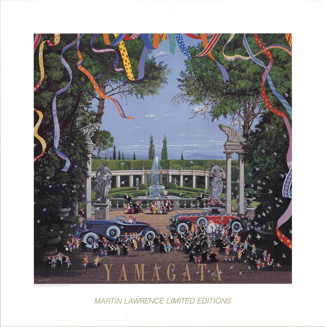 HIRO YAMAGATA Wedding 27" x Offset Lithograph 1990 Pop Art: HIRO YAMAGATA Wedding 27" x Offset Lithograph 1990 Pop Art Experience the vibrant pop art style of Hiro Yamagata in this stunning 1990 lithograph, 'Wedding', measuring 27 x 27 inches. With its bold