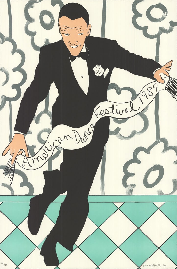 JANE KAPLOWITZ American Dance Festival 1989 SIGNED 38" x 25" Serigraph Cont: JANE KAPLOWITZ American Dance Festival 1989 SIGNED 38" x 25" Serigraph Cont This stunning serigraph, signed by American artist Jane Kaplowitz, captures the vibrant energy of the 1989 American Dance Fe