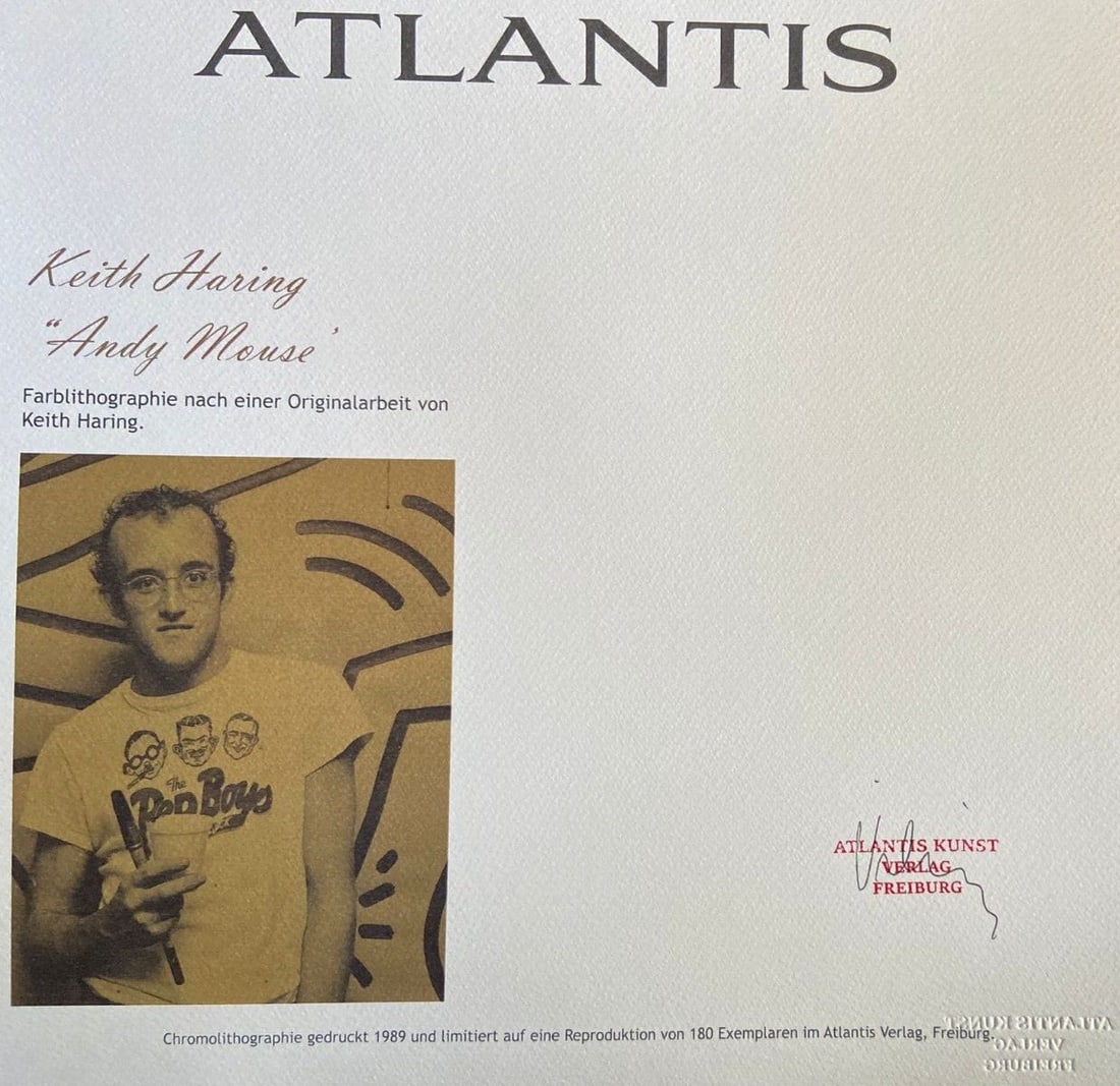 Numbered Keith Haring Lithograph 'Andy Mouse' - 7