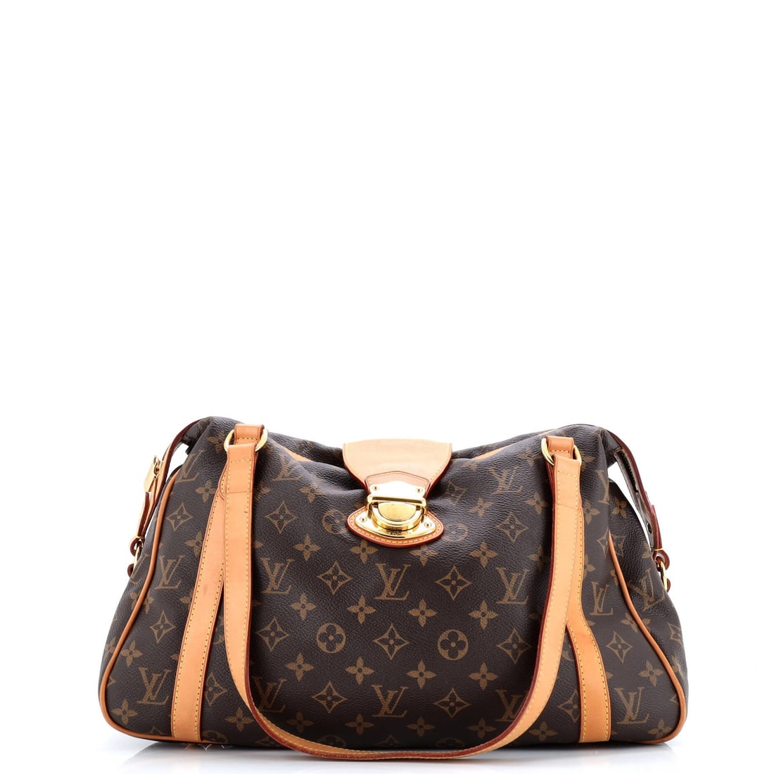 Louis Vuitton Stresa Monogram Canvas PM Handbag: Louis Vuitton Stresa Monogram Canvas PM Handbag Experience the timeless elegance of Louis Vuitton's Stresa Monogram Canvas PM Handbag, boasting iconic monogram canvas exterior in rich brown tones and
