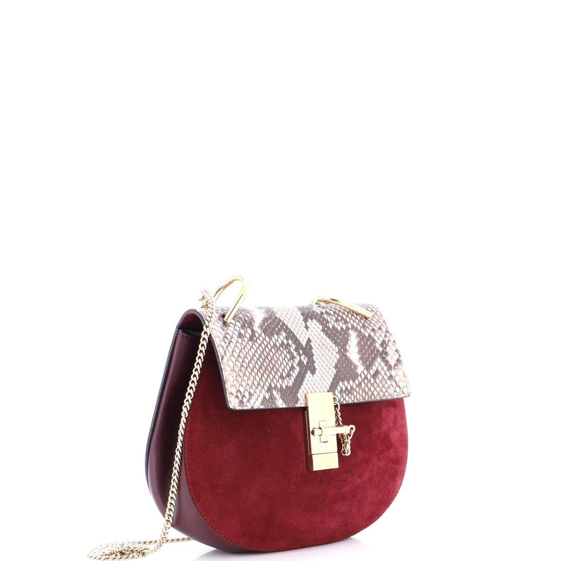 Chloe Drew Small Python Suede Crossbody Bag - 2