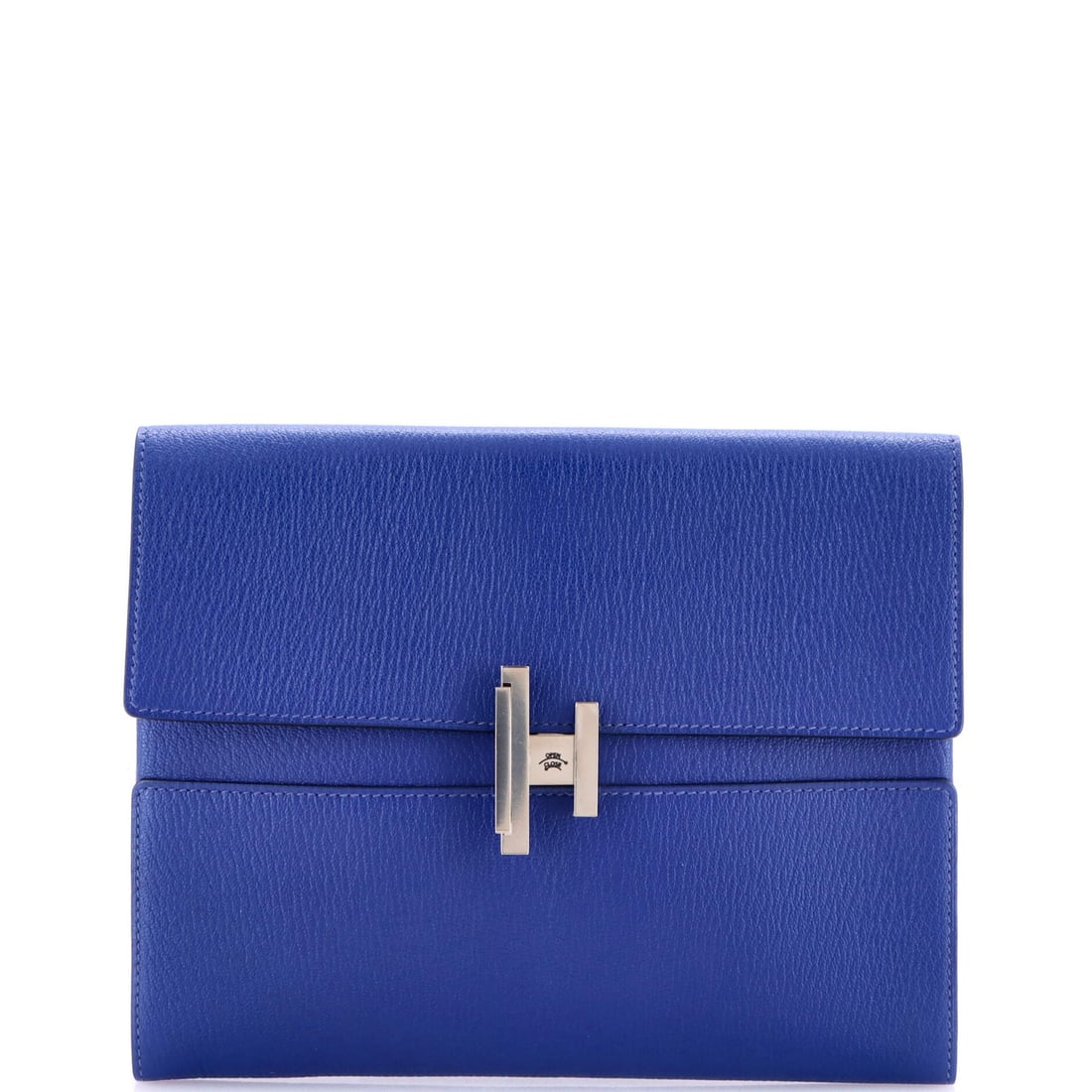 Mysore Hermes Cinhetic Clutch Chevre: Mysore Hermes Cinhetic Clutch Chevre A stunning Mysore Hermes Cinhetic Clutch Chevre in vibrant blue leather, boasting sleek lines and sophisticated style. This exquisite clutch boasts premium