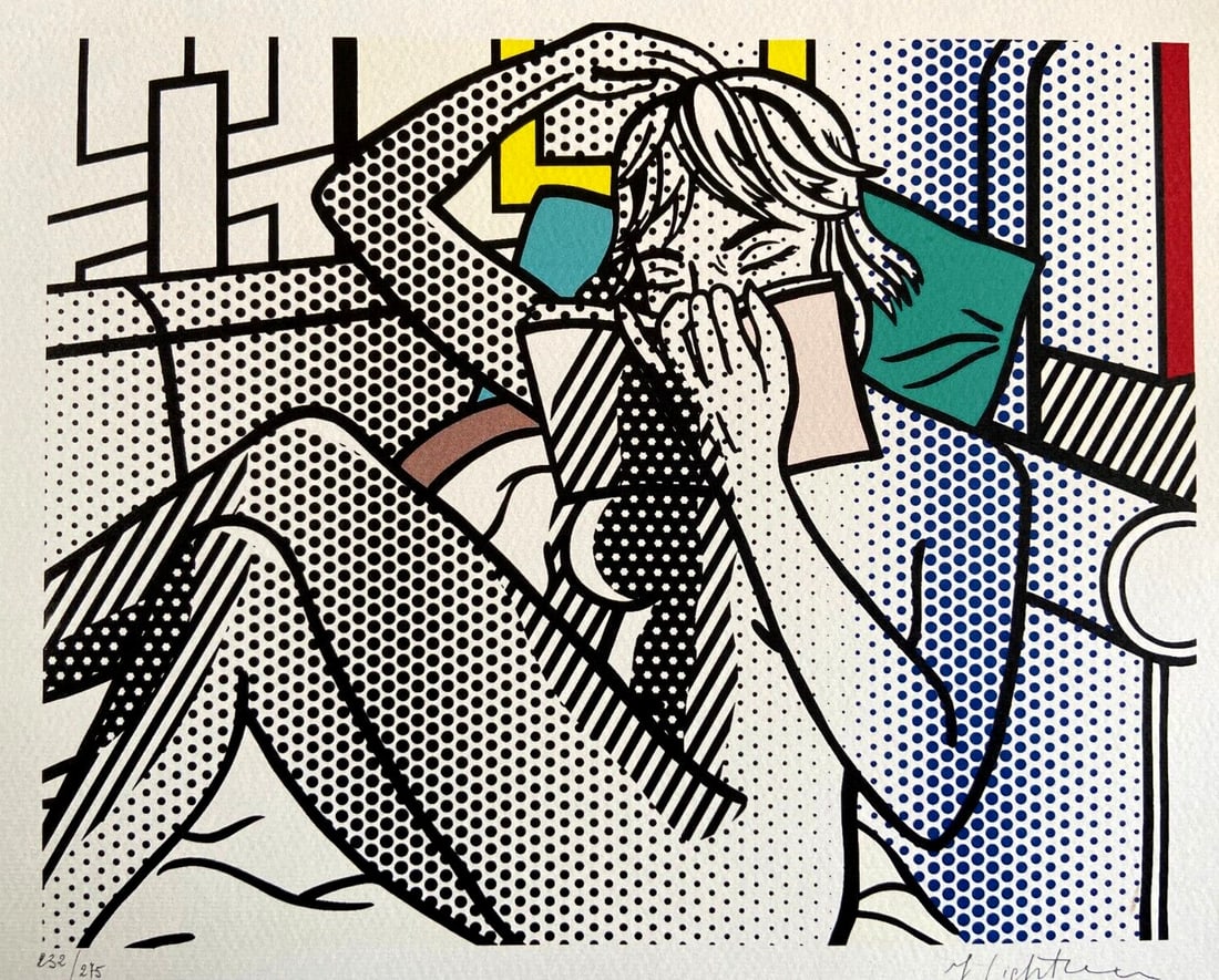 Limited Roy Lichtenstein Lithograph Stamped Numbered: Limited Roy Lichtenstein Lithograph Stamped Numbered Own a piece of pop art history with this limited edition lithograph by Roy Lichtenstein, signed and numbered on the slab by the artist himself. Pri