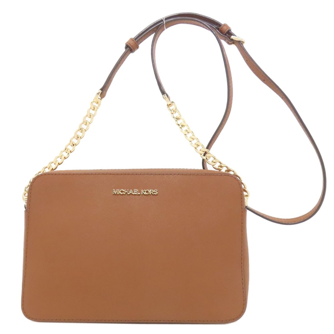 Michael Kors Logo Leather Shoulder Bag: Michael Kors Logo Leather Shoulder Bag Elevate your everyday style with the classic Michael Kors logo leather shoulder bag, boasting rich brown leather and iconic branding that adds a touch of