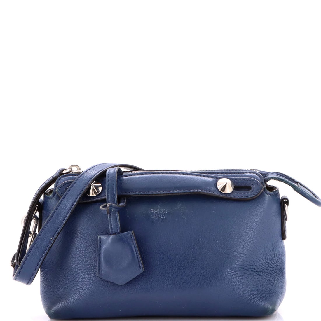 Fendi by the way mini satchel in calfskin: Fendi by the way mini satchel in calfskin A chic and compact Fendi By The Way mini satchel in calfskin leather is up for grabs, boasting a sleek blue exterior with subtle logo stamping. With its