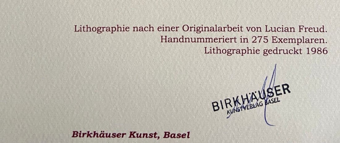 Numbered Lucian Freud Lithograph - 9