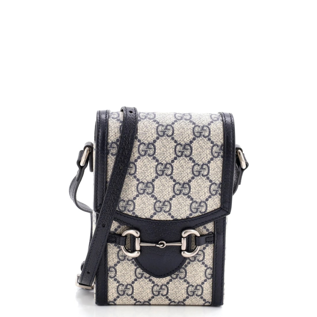 Gucci Horsebit 1955 Crossbody Bag in GG Coated Canvas and Leather Mini: Gucci Horsebit 1955 Crossbody Bag in GG Coated Canvas and Leather Mini The Gucci Horsebit 1955 Crossbody Bag is a timeless classic, boasting the iconic Horsebit buckle and GG Coated Canvas exterior