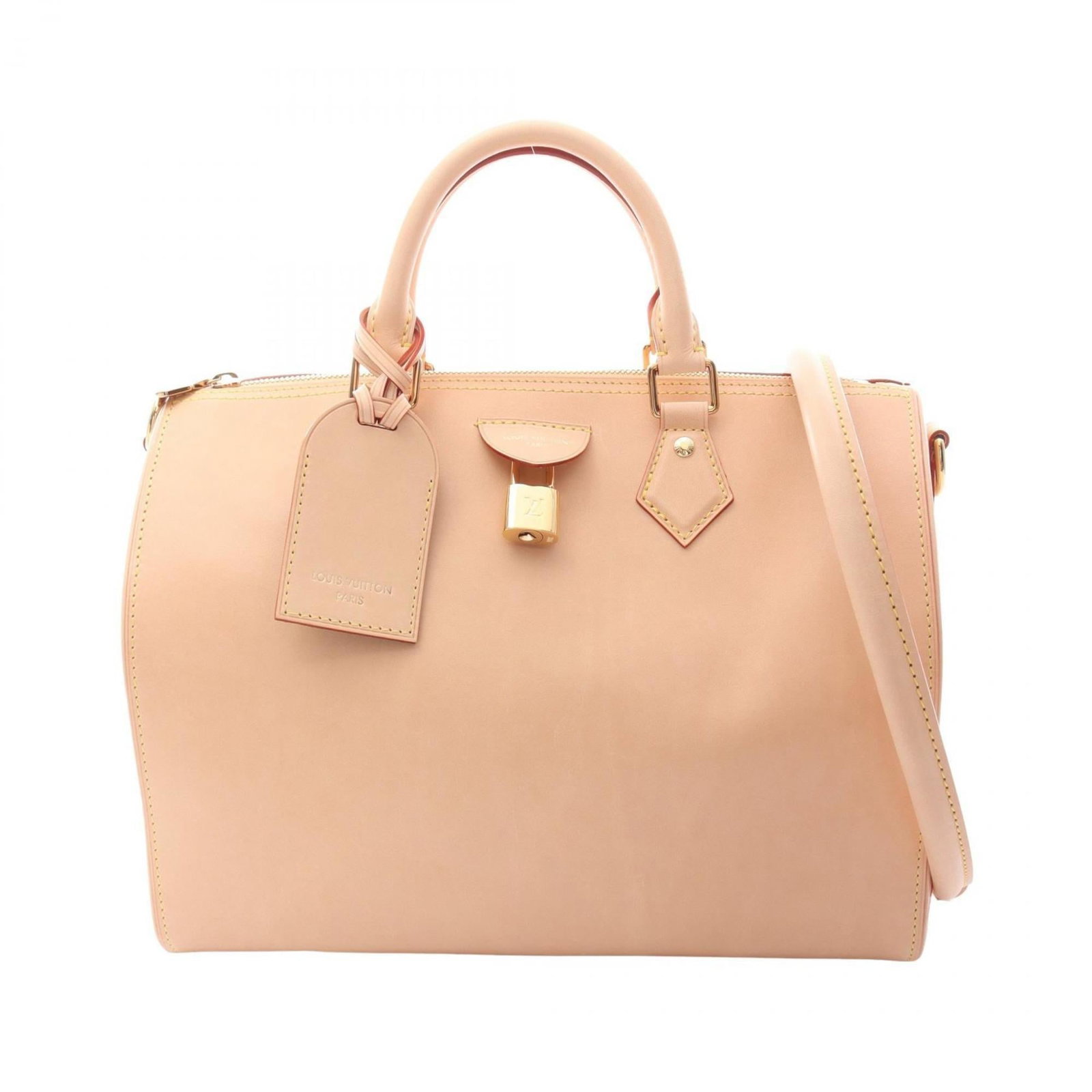Louis Vuitton Leather Handbag: Louis Vuitton Leather Handbag A timeless piece from the iconic Louis Vuitton brand, this exquisite beige leather handbag boasts classic craftsmanship and understated elegance. With its spacious