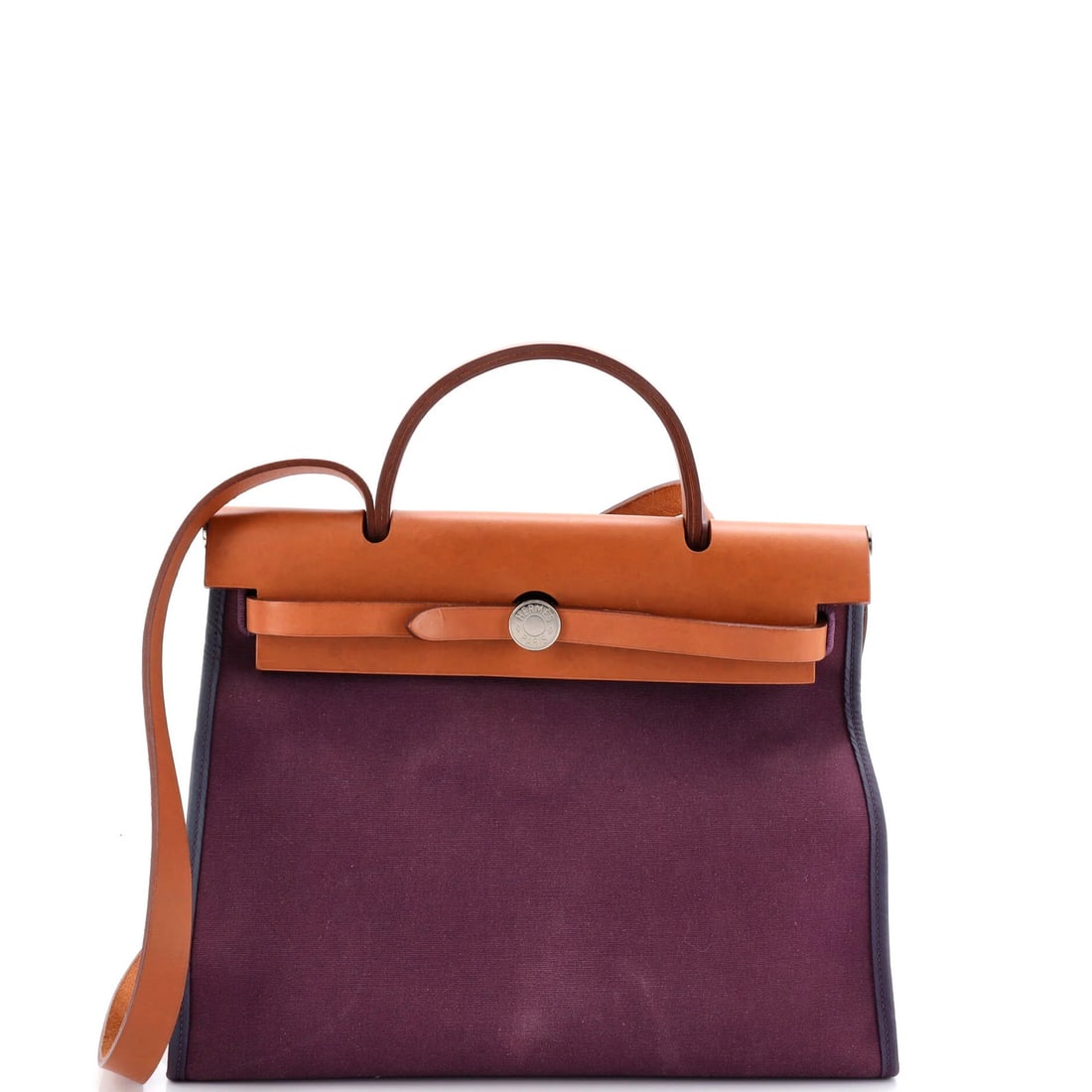 31 Hermes Herbag Zip Leather and Toile: 31 Hermes Herbag Zip Leather and Toile A rare and stylish Herm?s Birkin 31, this 'Herbag Zip Leather and Toile' in rich purple is a true collector's dream. With its signature zip closure and iconic