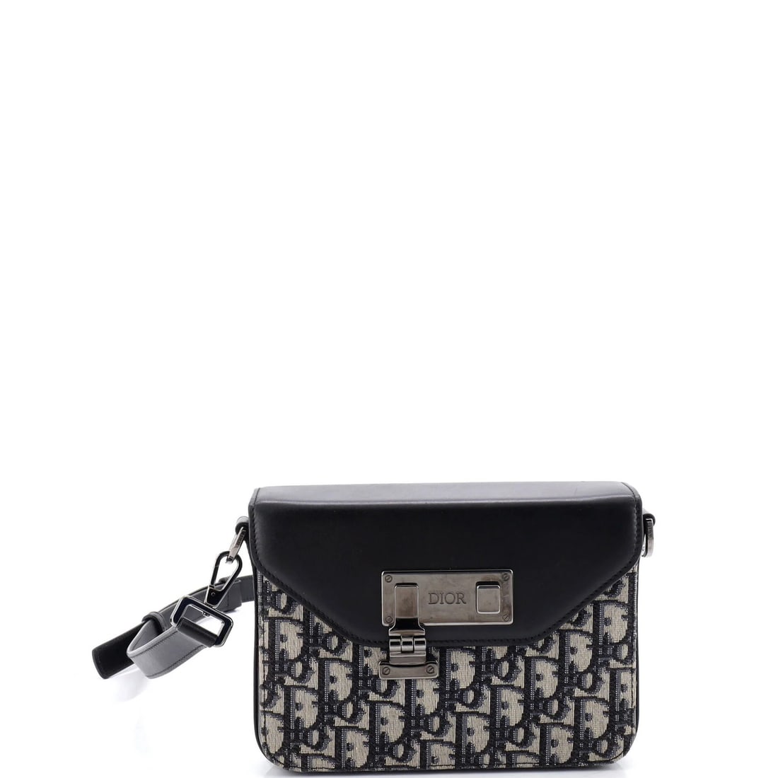 Christian Dior Clasp Lock Messenger Pouch - Oblique Canvas and Leather: Christian Dior Clasp Lock Messenger Pouch - Oblique Canvas and Leather A stylish and functional messenger pouch from Christian Dior, this Clasp Lock Pouch boasts a sleek oblique canvas exterior