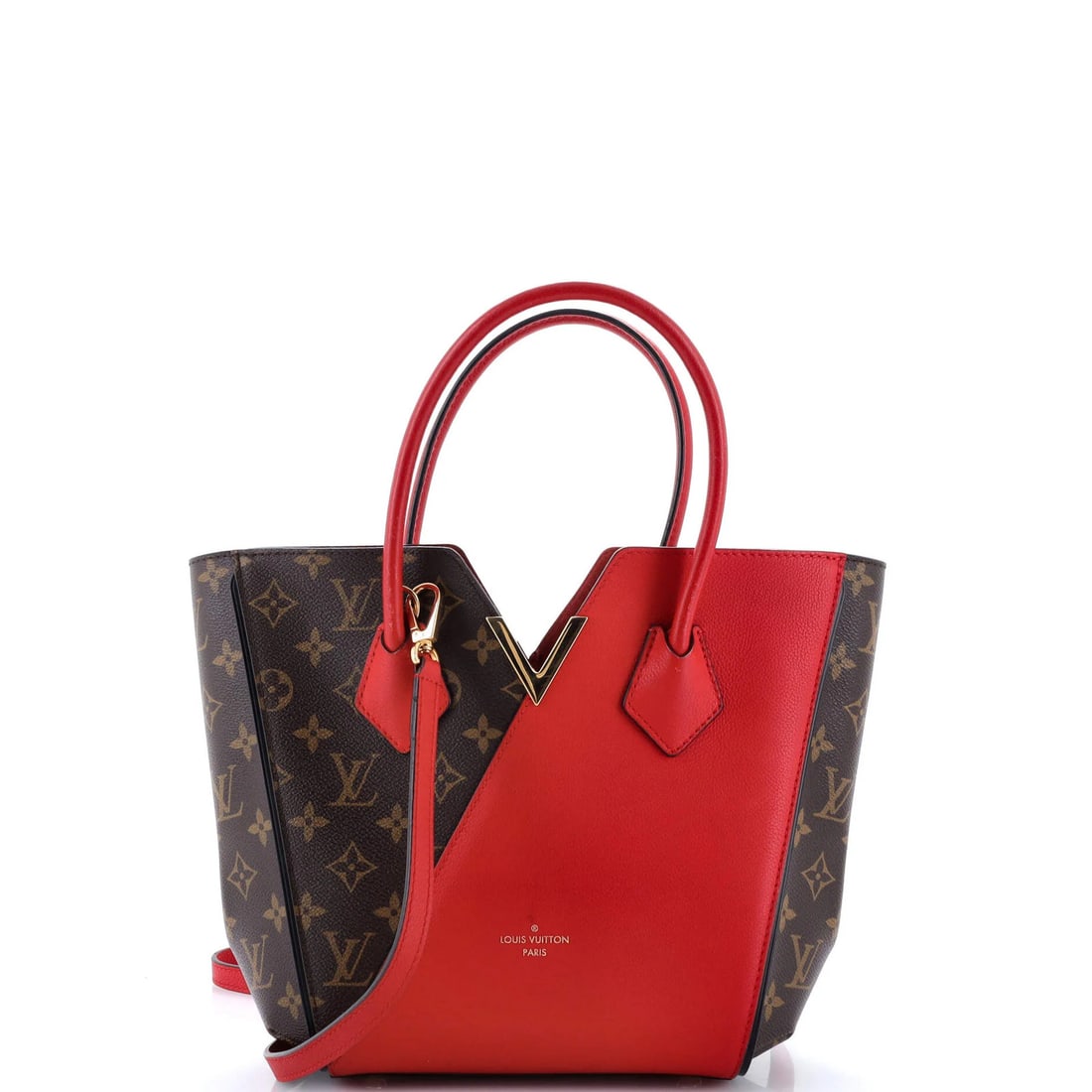Louis Vuitton Monogram Canvas & Leather Kimono Handbag PM: Louis Vuitton Monogram Canvas & Leather Kimono Handbag PM This stunning Louis Vuitton Monogram Kimono Handbag PM is a true fashion icon, boasting the iconic red monogram canvas and luxurious leather t