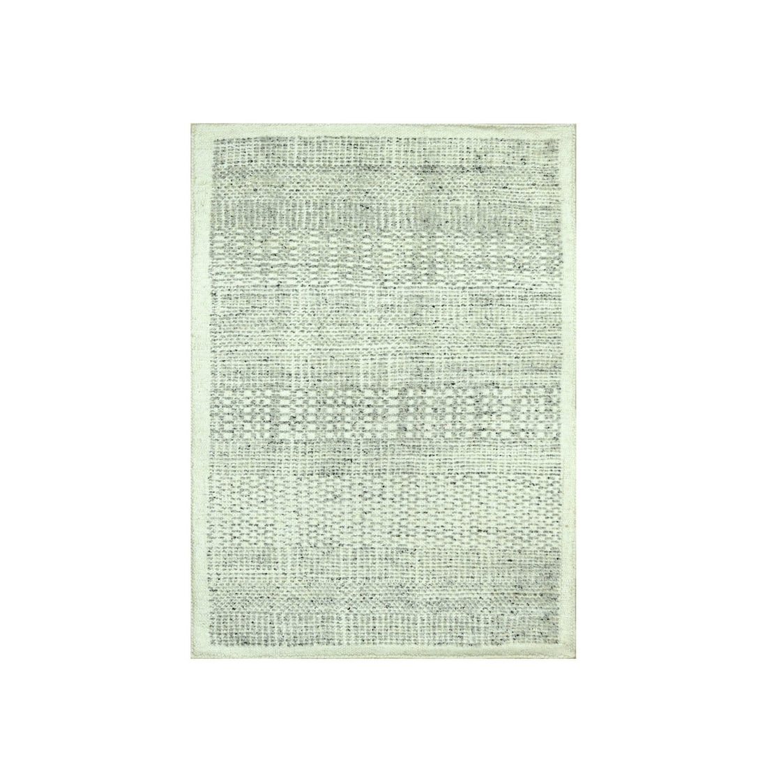 Sample 2'x3' Gray Hand Knotted Rug Wool Oxidized Grass Design Mat: Sample 2'x3' Gray Hand Knotted Rug Wool Oxidized Grass Design Mat Experience the timeless elegance of India's ancient craftsmanship with this stunning, hand-knotted wool rug. Featuring a beautiful