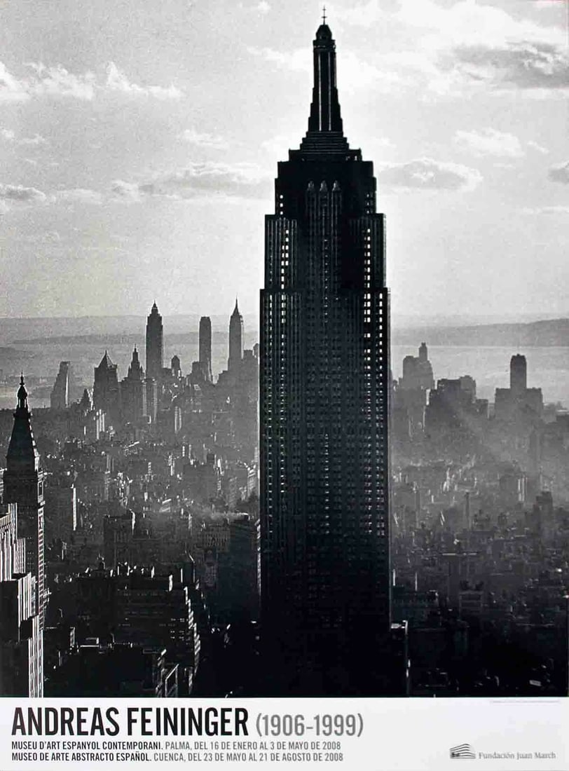 Andreas Feininger Empire State New York 36.25" x 26.75" 2008 Photography Poster: Andreas Feininger Empire State New York 36.25" x 26.75" 2008 Photography Poster Experience the iconic cityscape of New York in stunning black and white, captured by renowned artist Andreas Feininger
